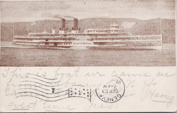 Hudson River Day Line Steamship Ship NY New York c1907 Postcard SP11