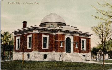 Public Library Sarnia Ontario ON Postcard 