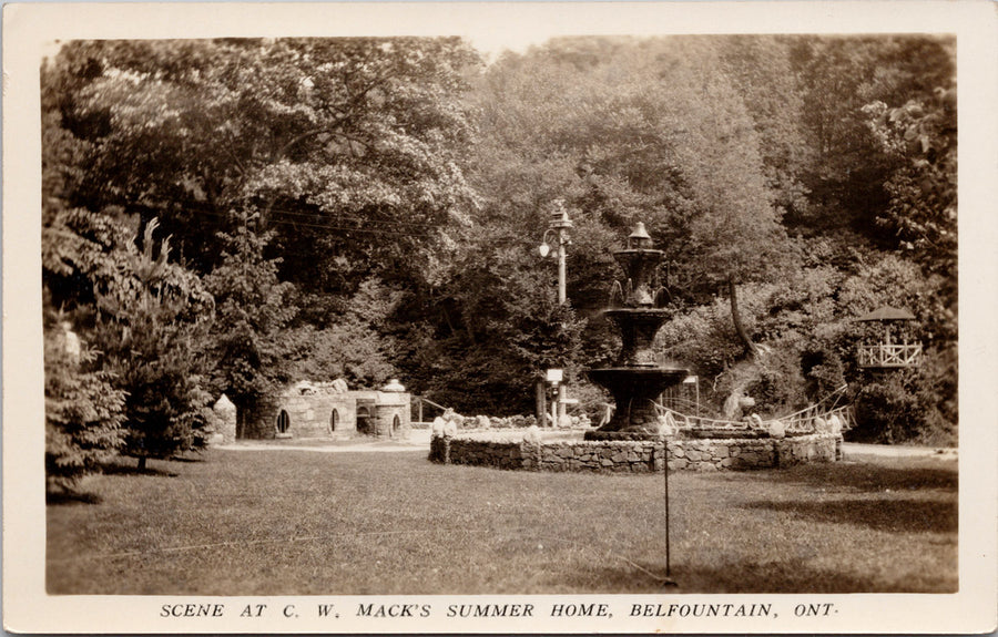 CW Macks Summer Home Belfountain Ontario ON Fountain Unused RPPC Postcard 