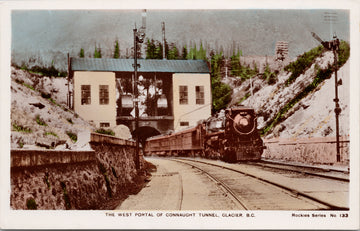 Glacier BC West Coast Portal Connaught Tunnel Train Rockies Series #133 Camera Products RPPC Postcard SP11
