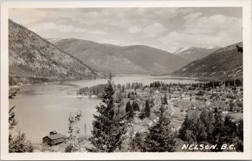 Nelson BC British Columbia BirdseyeUnused Real Photo Postcard