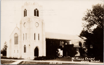 Howe Indiana IN St James Chapel Howe School c1931 RPPC Postcard