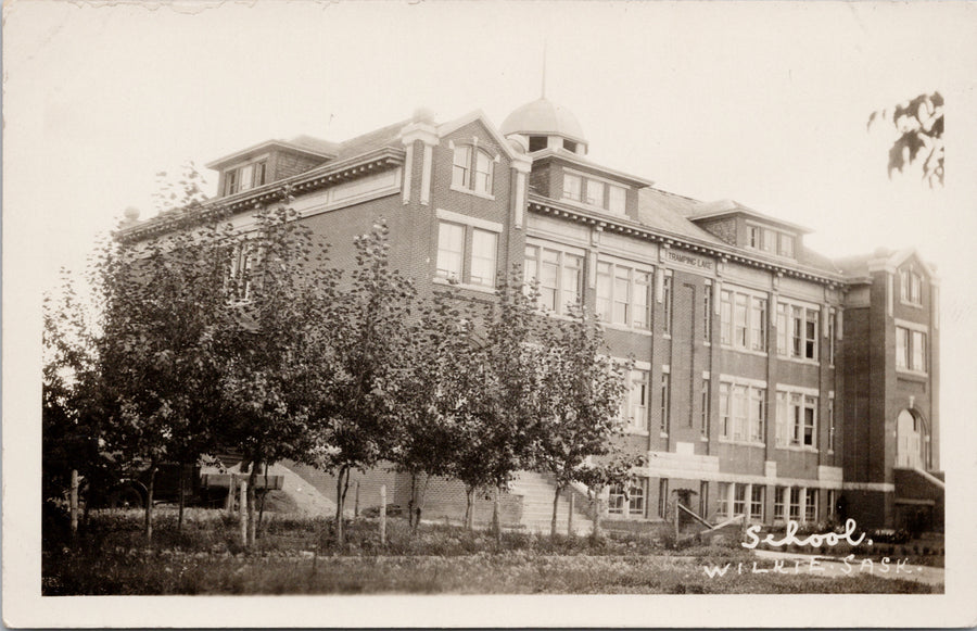 School Wilkie Saskatchewan SK Sask Wilkie Studio Real Photo Postcard 