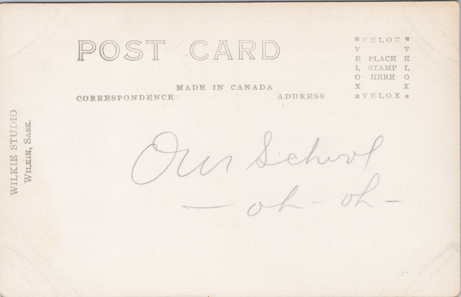 School Wilkie Saskatchewan SK Sask Wilkie Studio Real Photo Postcard SP12