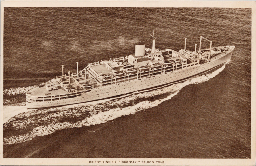 SS 'Oronsay' Orient Line Ship Steamship Unused Litho Postcard