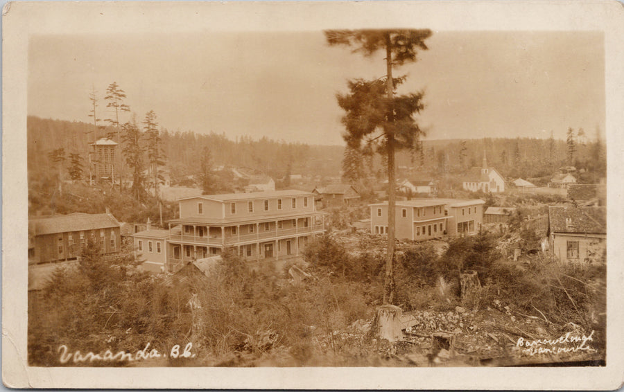 Vananda BC Birdseye Van Anda British Columbia Scarce Barrowclough Real Photo Postcard