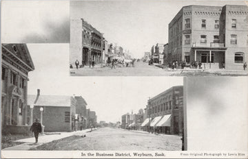 Weyburn Saskatchewan Business District Unused Lewis Rice Litho Postcard