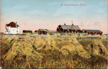 Saskatchewan Farm House Barn Hay Farming Agriculture SK Sask Canada Postcard 