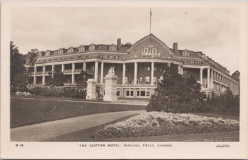 The Clifton Hotel Niagara Falls Ontario ON Unused FH Leslie RPPC Postcard 