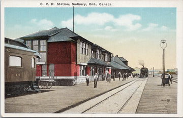 Sudbury Ontario CPR Station CP Rail Train Depot ON Unused Mint Valentine Postcard SP12