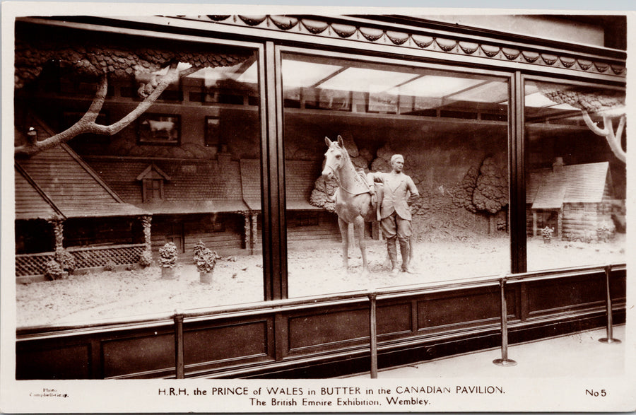 HRH Prince of Wales in Butter Canadian Pavilion British Empire Exhibition Wembley England RPPC Postcard 