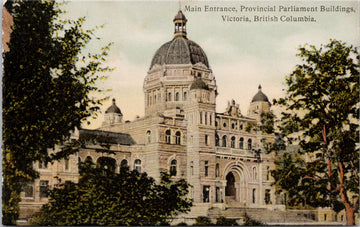 Victoria BC Main Entrance Provincial Parliament Buildings British Columbia Postcard 