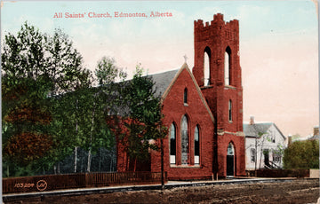 Edmonton Alberta All Saints Church AB Alta c1907 Valentine Sons Postcard