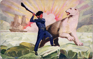 Nelson's Adventure with Bear Polar Bear Ship Postcard