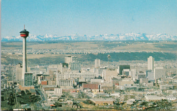 Calgary Alberta Husky Tower Skyline AB Alta 1960s Vintage Postcard