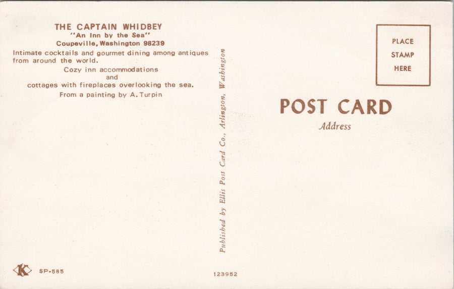 The Captain Whidbey Inn Coupeville WA Washington Turpin Artist Unused Postcard SP12