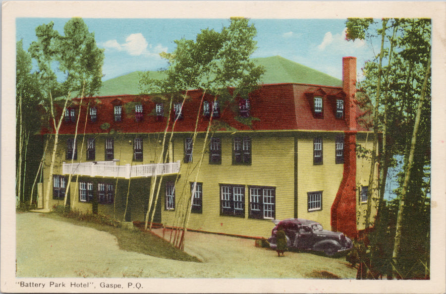 Battery Park Hotel Gaspe Quebec QC Que Automobile Unused Postcard 