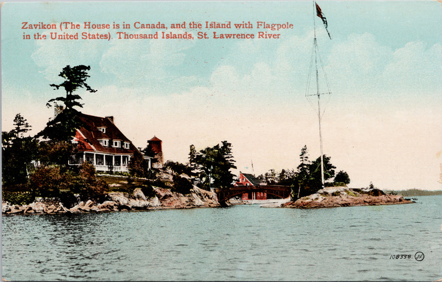 Zavikon Thousand Islands Ontario ON St Lawrence River Unused Postcard 