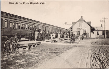 CPR Station Rigaud QC Quebec Train Depot Unused Castonguay Postcard