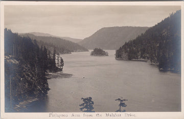 Finlayson Arm from Malahat Drive BC Vancouver Island Trio RPPC Postcard 