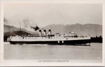 SS 'Princess Charlotte' Ship Steamship BC British Columbia Unused Gowen Sutton RPPC Postcard