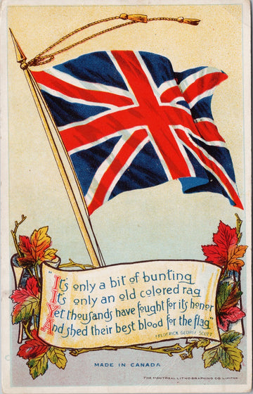 Canada Patriotic Union Jack Flag England WW1 Prudential Advertising Postcard SP13