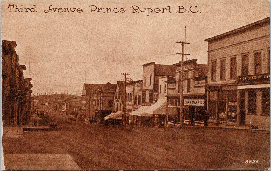 Third Avenue Prince Rupert BC British Columbia Unused Postcard 