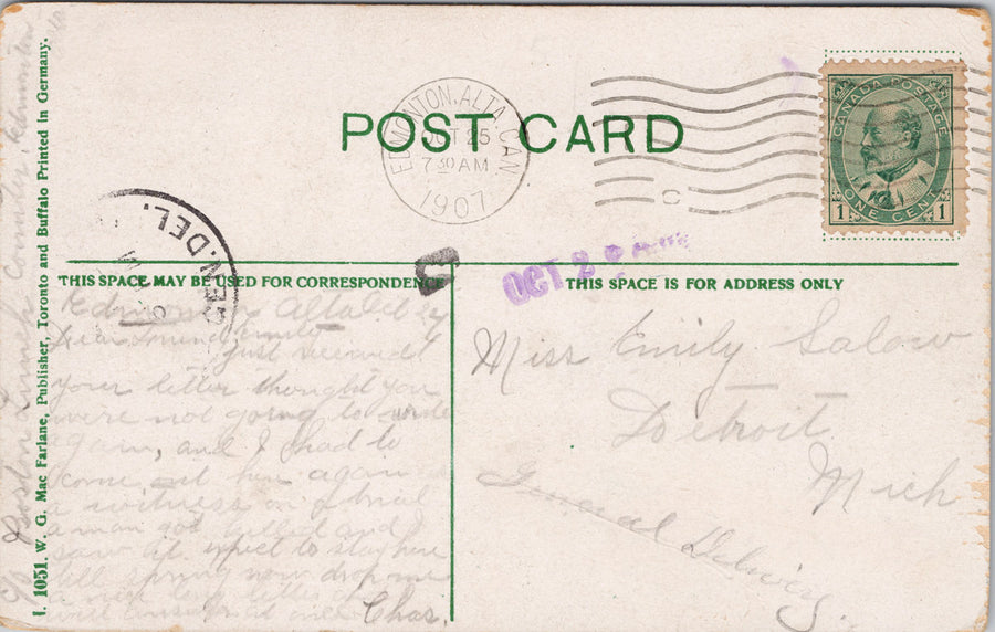 Birdseye Edmonton Alberta AB c1907 Macfarlane #1051 Postcard SP13