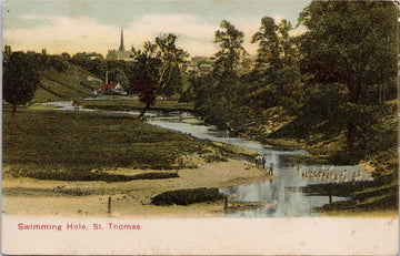 Swimming Hole St Thomas Ontario ON c1909 Postcard 