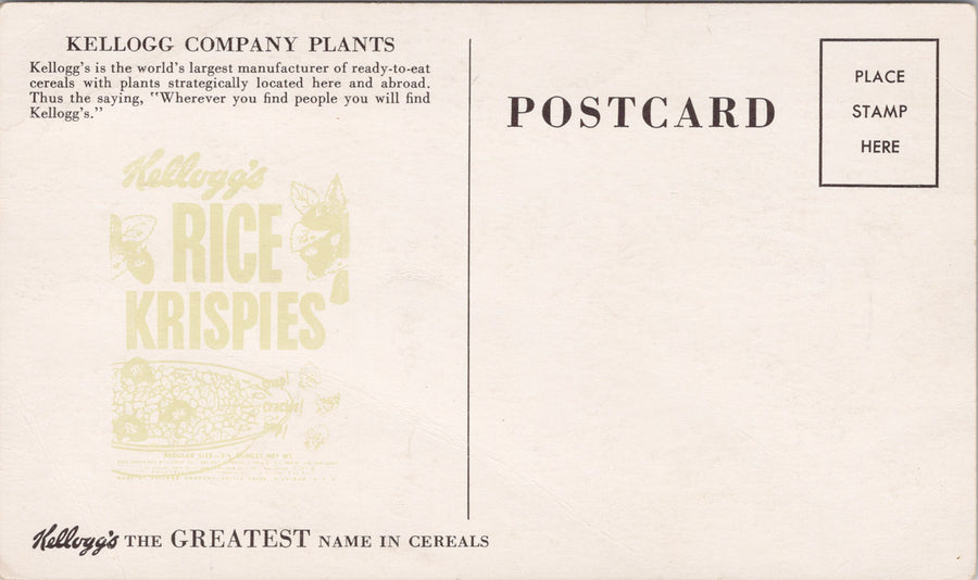 Kellogg Company Plants London Ontario ON Unused Advertising Postcard SP13