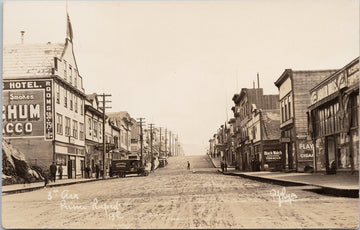 Prince Rupert BC 3rd Avenue Empress Hotel Couture's Express Truck Black watch Tobacco Sign Jabour Bros Sign Unused RPPC Postcard