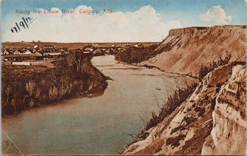 Calgary AB Along the Elbow River c1912 H. Enida Olive #36 Postcard 