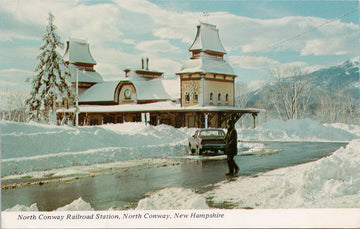 North Conway Railroad Station North Conway NH New Hampshire Postcard 