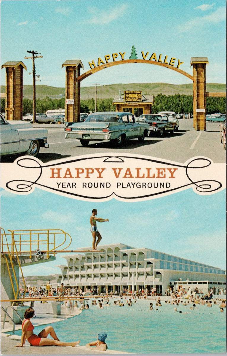 Happy Valley Calgary Alberta AB Alta Pool Multiview Unused Vintage Postcard SP13