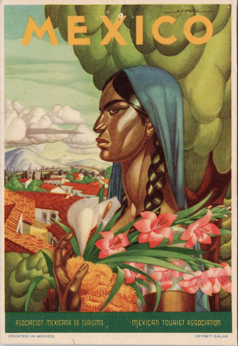 Mexico Mexican Tourist Association A.X. Pena Artist Postcard