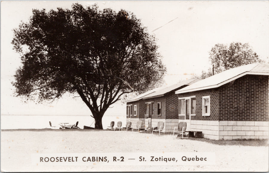 Roosevelt Cabins Saint-Zotique Quebec QC Real Photo Postcard 