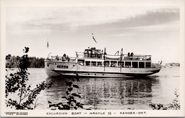 Kenora Ontario 'Argyle 2' Excursion Boat Unused Lakewood Studio RPPC Postcard