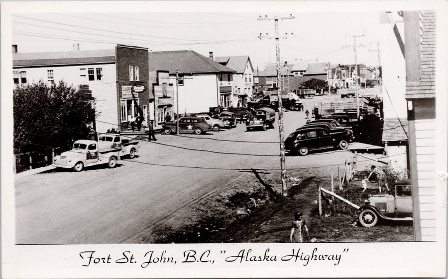 Fort St John BC Alaska Highway British Columbia Calgary Photo Supply RPPC Postcard SP13 *as is