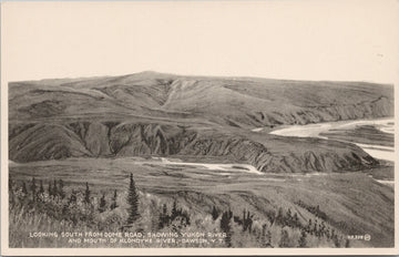 Dawson YT Looking South from Dome Road Yukon River Cribbs Litho Postcard