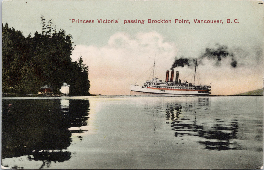 SS 'Princess Victoria' Ship Vancouver BC Brockton Point c1907 Postcard 