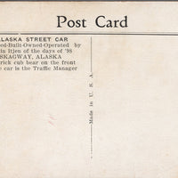 Alaska Street Car Skagway AK Driver Trick Bear Cub Unused Postcard SP13 *as is