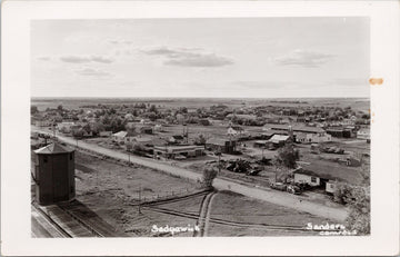 Sedgewick Alberta AB Birdseye Town View Sanders Camrose RPPC Postcard