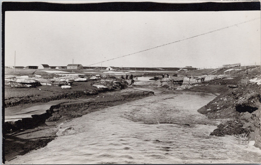 Flood Nanton Alberta Southern AB Flooding Owen Mythaler RPPC Postcard 