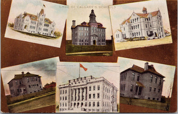 Calgary Alberta Some of Calgary's Schools AB Unused Warwick Bros Postcard
