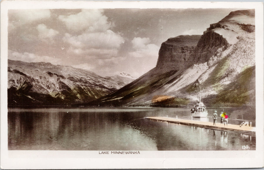 Lake Minnewanka Alberta AB Tourist Boat Unused Gowen Sutton RPPC Postcard