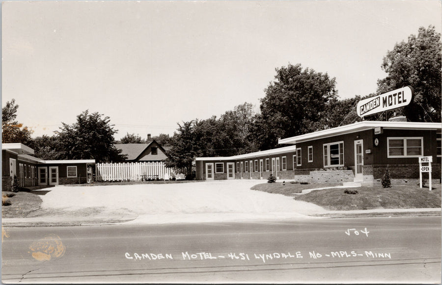 Camden Motel Minneapolis MN Minnesota Unused Pearson RPPC Postcard