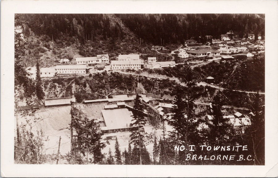 Bralorne BC No 1 Townsite British Columbia Birdseye Unused RPPC Postcard 