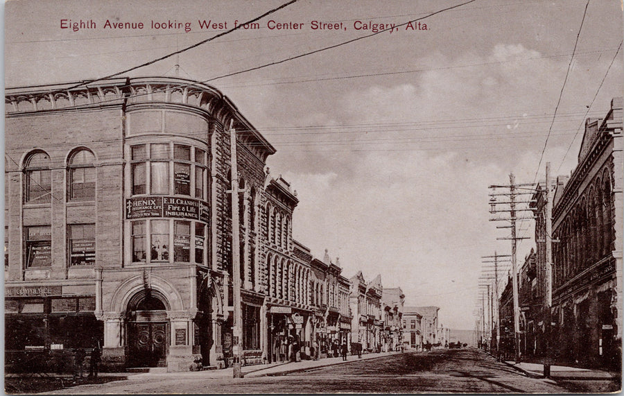 Calgary Alberta Eighth Avenue looking West for Centre Street Unused Bott Postcard