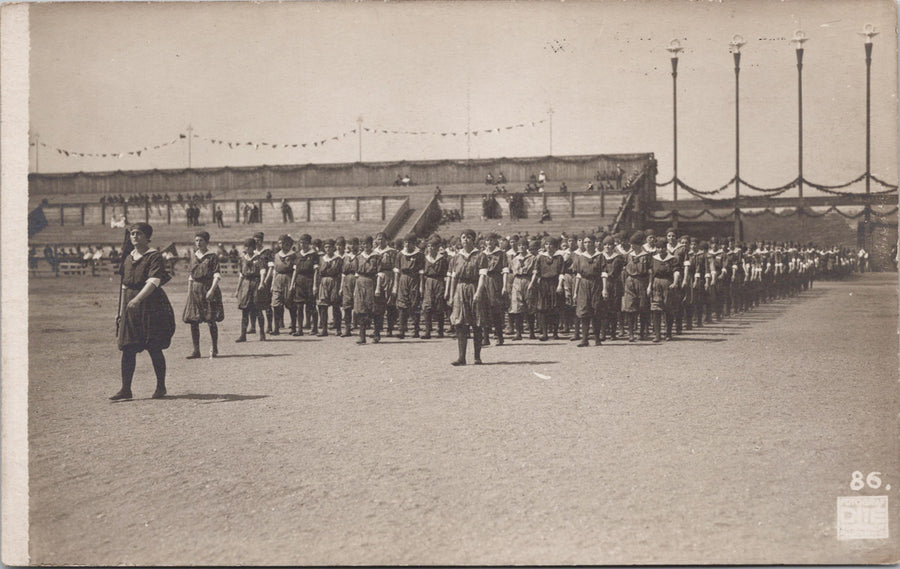 Prague 1921 Delnicka Olympiada Dopoledni Zkouska Czech Workers Olympiad Olympics Czechoslovakia Scarce RPPC Postcard 