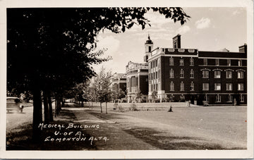 Edmonton Alberta Medical Building U of A University of Alberta King George VI Stamp c1945 RPPC Postcard
